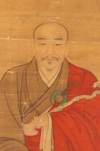 Dipinto su carta raffigurante Monaco Buddhista Zongyi dell'anno dodicesimo di Yongzheng con iscrizioni, Cina, Dinastia Qing, XVIII secolo  - Asta Arte Orientale - Associazione Nazionale - Case d'Asta italiane