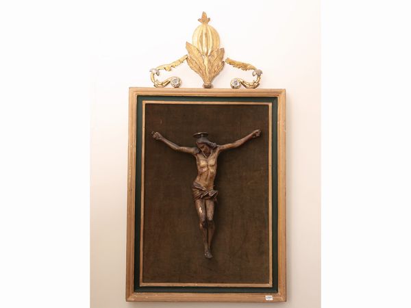 Cristo crocifisso in legno intagliato e dipinto  - Asta Una casa fiorentina - Associazione Nazionale - Case d'Asta italiane