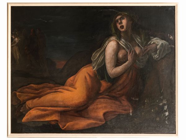 SCUOLA ROMANA DEL XVII SECOLO : Maddalena penitente  - Asta Una casa fiorentina - Associazione Nazionale - Case d'Asta italiane