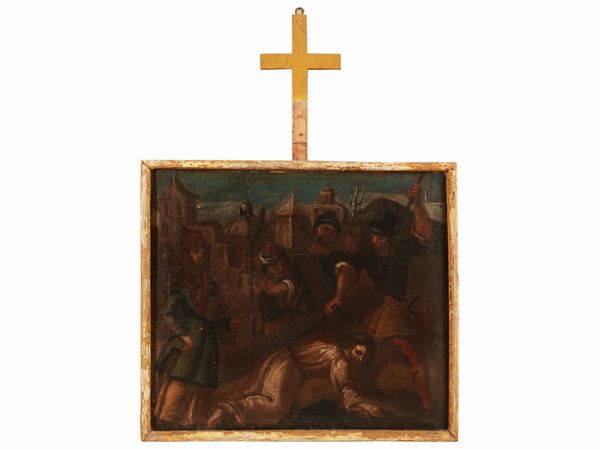 Scuola dell'Italia centrale del XIX secolo : Due stazioni della Via Crucis  - Asta Una casa fiorentina - Associazione Nazionale - Case d'Asta italiane