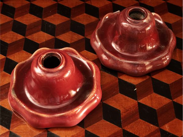 Coppia di bugie in ceramica invetriata, Chini & Co Mugello  - Asta Una casa fiorentina - Associazione Nazionale - Case d'Asta italiane