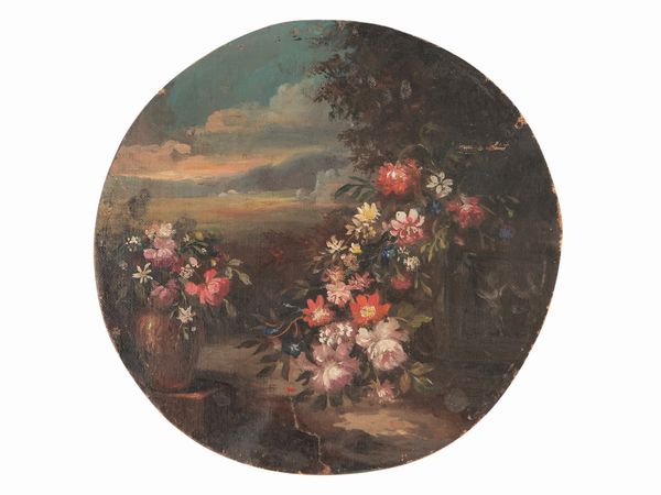 Trionfi di fiori entro paesaggio  - Asta Una casa fiorentina - Associazione Nazionale - Case d'Asta italiane