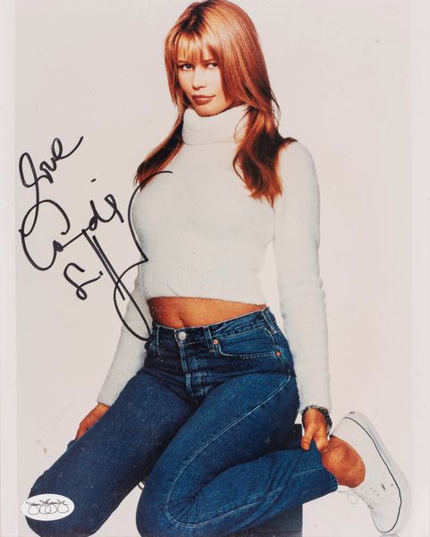 Claudia Schiffer - Foto autografata  21,5x 20 cm (8x10 inch)  - Cert. James Spence Authentication  - Asta Pop Culture / Memorabilia e Card - Associazione Nazionale - Case d'Asta italiane