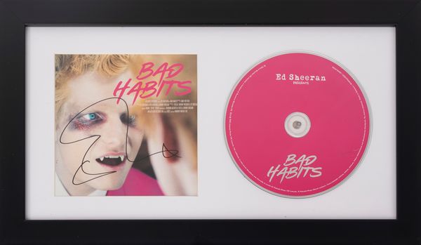 Ed Sheeran  Bad Habits - Cd autografato  In cornice - Cert. JSA  - Asta Pop Culture / Memorabilia e Card - Associazione Nazionale - Case d'Asta italiane