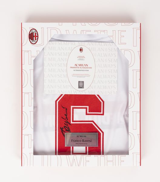 Franco Baresi  Maglia autografata  Milan  Cofanetto ufficiale  - Asta Pop Culture / Memorabilia e Card - Associazione Nazionale - Case d'Asta italiane