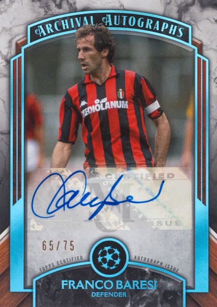 Franco Baresi   Card autografata  Milan  Topps  - Asta Pop Culture / Memorabilia e Card - Associazione Nazionale - Case d'Asta italiane