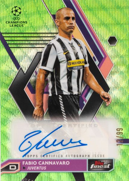 Fabio Cannavaro  Card autografata  Juventus  Topps  - Asta Pop Culture / Memorabilia e Card - Associazione Nazionale - Case d'Asta italiane