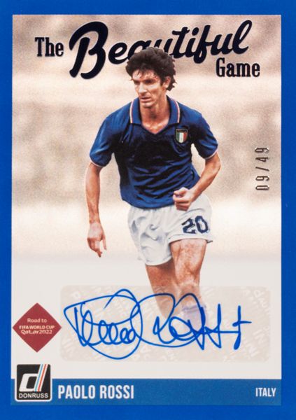 Paolo Rossi  Card autografata - Italia  Panini Donruss  The Beautiful game  - Asta Pop Culture / Memorabilia e Card - Associazione Nazionale - Case d'Asta italiane