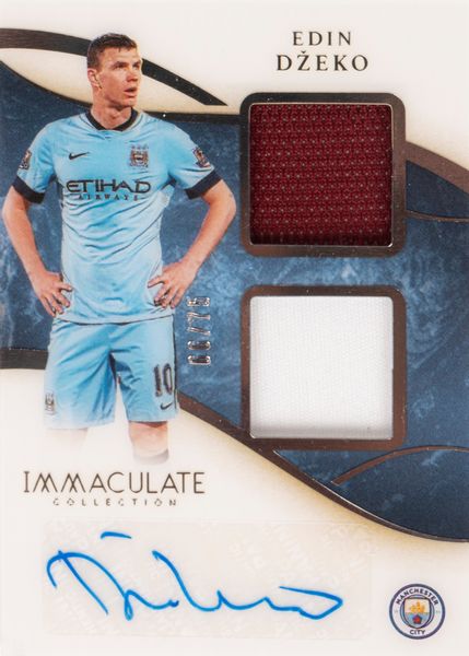 Edin Deko  Card autografata  Manchester City  Panini  Con relic  - Asta Pop Culture / Memorabilia e Card - Associazione Nazionale - Case d'Asta italiane