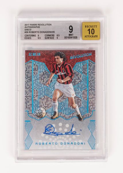 Roberto Donadoni  Card autografata  Milan  Panini  Cert. Beckett  - Asta Pop Culture / Memorabilia e Card - Associazione Nazionale - Case d'Asta italiane