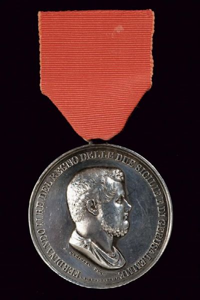 Medaglia Ferdinando II (1830-1859) in argento  - Asta Medaglie, Ordini e Decorazioni - Associazione Nazionale - Case d'Asta italiane