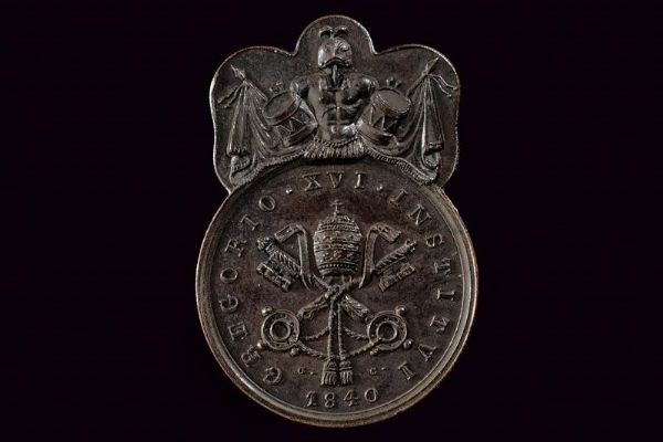 Medaglia Gregorio XVI (1831 - 1846) al merito militare in bronzo  - Asta Medaglie, Ordini e Decorazioni - Associazione Nazionale - Case d'Asta italiane