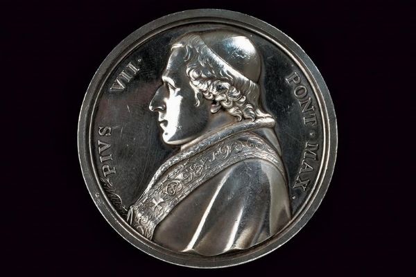 Medaglia Pio VII (1800 - 1823) in argento  - Asta Medaglie, Ordini e Decorazioni - Associazione Nazionale - Case d'Asta italiane