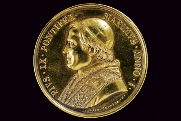 Medaglia Pio IX in oro  - Asta Medaglie, Ordini e Decorazioni - Associazione Nazionale - Case d'Asta italiane