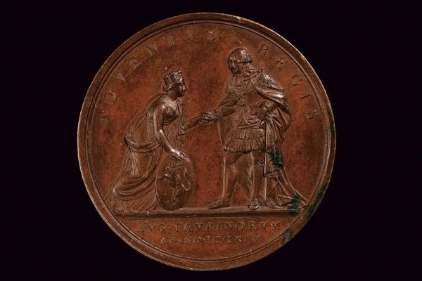 Medaglia Vittorio Emanuele I (1802 - 1821) in bronzo  - Asta Medaglie, Ordini e Decorazioni - Associazione Nazionale - Case d'Asta italiane