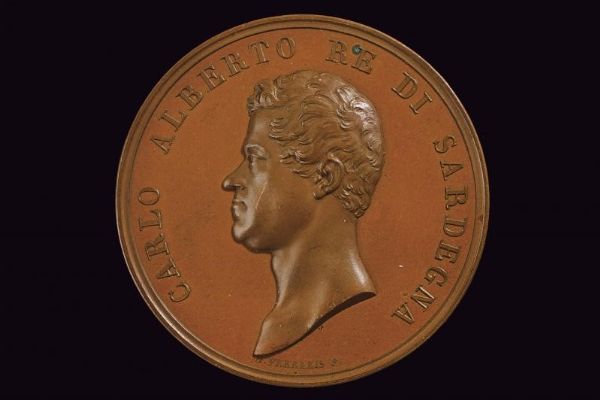 Medaglia Carlo Alberto Re di Sardegna (1831-1849) in bronzo  - Asta Medaglie, Ordini e Decorazioni - Associazione Nazionale - Case d'Asta italiane