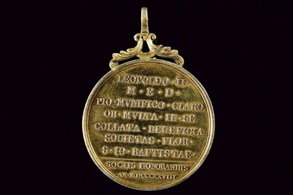 Medaglia, la Società di San Giovanni Battista ai soci benemeriti, Leopoldo II di Lorena (1824-59)  - Asta Medaglie, Ordini e Decorazioni - Associazione Nazionale - Case d'Asta italiane