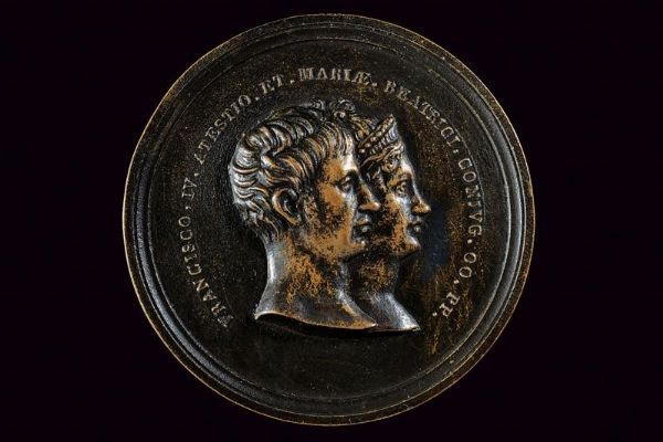 Medaglia Francesco V D'Este (1819-1875) in bronzo  - Asta Medaglie, Ordini e Decorazioni - Associazione Nazionale - Case d'Asta italiane