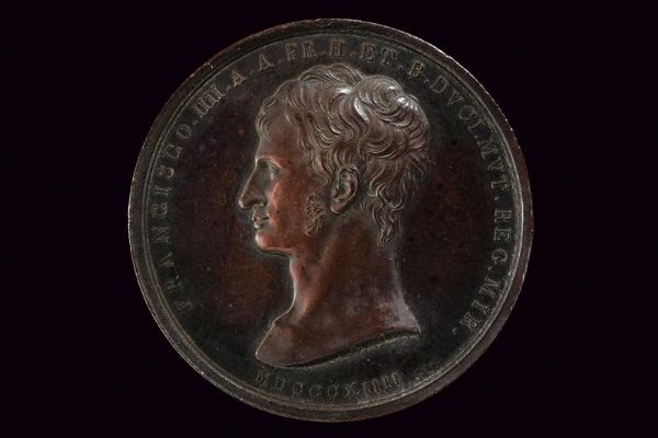 Medaglia Francesco IV d'Este (1814-1846) in bronzo  - Asta Medaglie, Ordini e Decorazioni - Associazione Nazionale - Case d'Asta italiane