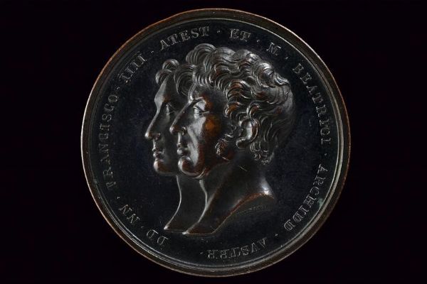 Medaglia Francesco IV d'Este (1814-1846) in bronzo  - Asta Medaglie, Ordini e Decorazioni - Associazione Nazionale - Case d'Asta italiane