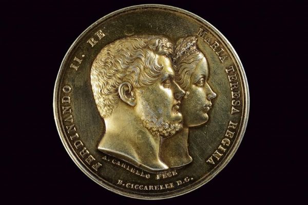 Medaglia emessa per le allieve dei Reali educandati Napoletani, Ferdinando II (1830-59)  - Asta Medaglie, Ordini e Decorazioni - Associazione Nazionale - Case d'Asta italiane