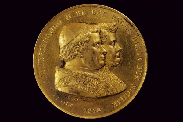 Medaglia per l'esilio del Papa Pio IX a Gaeta, Ferdinando II (1830-59)  - Asta Medaglie, Ordini e Decorazioni - Associazione Nazionale - Case d'Asta italiane