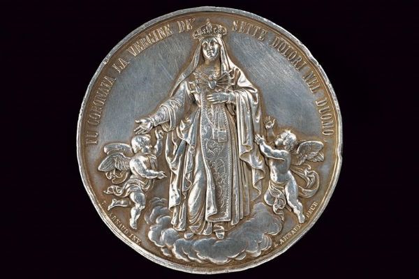 Medaglia per l'incoronazione della vergine addolorata, Ferdinando II (1830-59)  - Asta Medaglie, Ordini e Decorazioni - Associazione Nazionale - Case d'Asta italiane