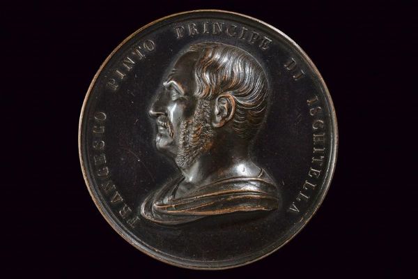 Medaglia per l'inaugurazione del Bacino di carenaggio del porto di Napoli, Ferdinando II (1830-59)  - Asta Medaglie, Ordini e Decorazioni - Associazione Nazionale - Case d'Asta italiane