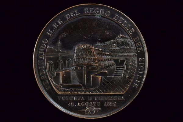 Medaglia per l'inaugurazione del Bacino di carenaggio del porto di Napoli, Ferdinando II (1830-59)  - Asta Medaglie, Ordini e Decorazioni - Associazione Nazionale - Case d'Asta italiane