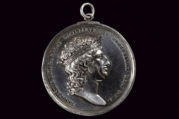 Medaglia Ferdinando I di Borbone (1816-1825) in argento  - Asta Medaglie, Ordini e Decorazioni - Associazione Nazionale - Case d'Asta italiane