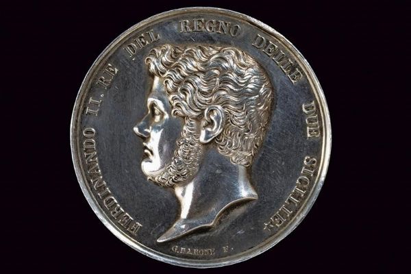 Medaglia Ferdinando II (1830-1859) in argento  - Asta Medaglie, Ordini e Decorazioni - Associazione Nazionale - Case d'Asta italiane