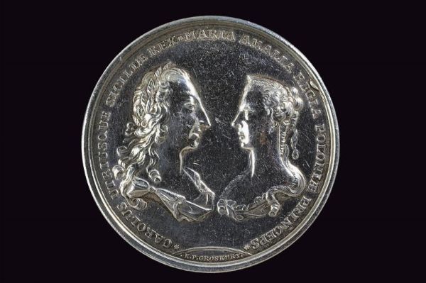 Medaglia Carlo di Borbone (1734-1759) in argento  - Asta Medaglie, Ordini e Decorazioni - Associazione Nazionale - Case d'Asta italiane