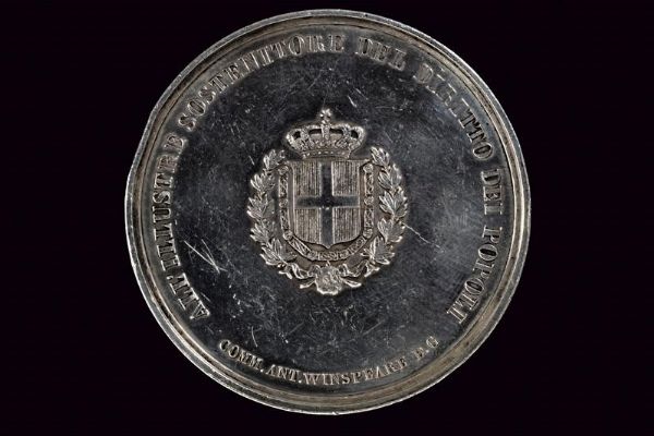 Medaglia Girolamo Napoleone (generale e principe di Vestfalia - 1822-1891) in argento  - Asta Medaglie, Ordini e Decorazioni - Associazione Nazionale - Case d'Asta italiane