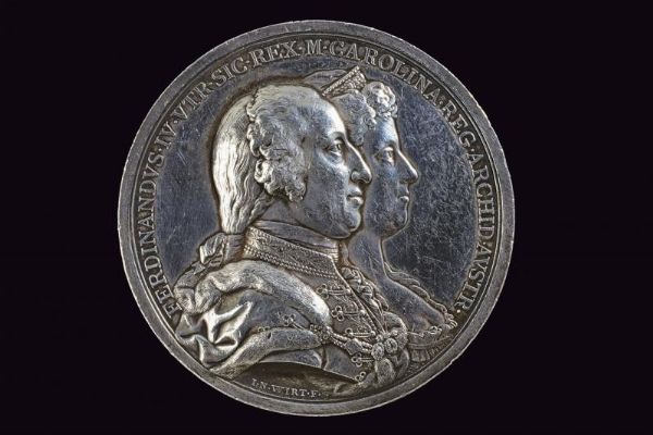 Medaglia per la presenza dei Reali di Napoli all'incoronazione dell'imperatore d'Austria Leopoldo II  - Asta Medaglie, Ordini e Decorazioni - Associazione Nazionale - Case d'Asta italiane