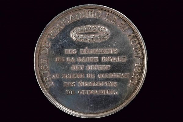 Medaglia presa del Trocadero, Carlo Alberto di Savoia  - Asta Medaglie, Ordini e Decorazioni - Associazione Nazionale - Case d'Asta italiane