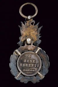 Medaglia Benemerenti per Merito militare epoca Pio IX  - Asta Medaglie, Ordini e Decorazioni - Associazione Nazionale - Case d'Asta italiane