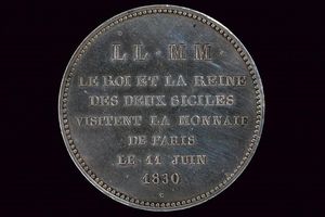 Medaglia per la seconda visita dei reali alla zecca di Parigi, Francesco I (1825-30)  - Asta Medaglie, Ordini e Decorazioni - Associazione Nazionale - Case d'Asta italiane