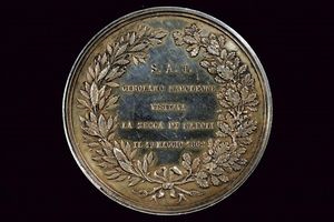 Medaglia Girolamo Napoleone (generale e principe di Vestfalia - 1822-1891) in argento  - Asta Medaglie, Ordini e Decorazioni - Associazione Nazionale - Case d'Asta italiane