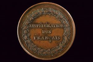 Medaglia confederazione dei Francesi  - Asta Medaglie, Ordini e Decorazioni - Associazione Nazionale - Case d'Asta italiane