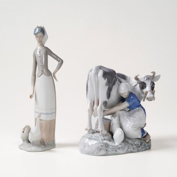 Due gruppi.<BR>Danimarca, Manifattura Bing & Grondahl, XX secolo.<BR>Spagna, Manifattura Lladro, XX seolo.  - Asta Ceramiche - Associazione Nazionale - Case d'Asta italiane