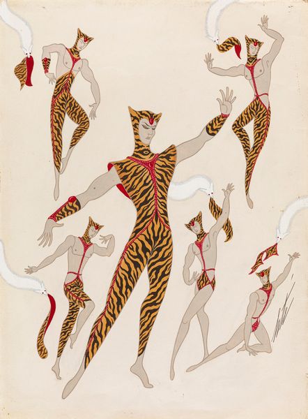 Erté (Romain de Tirtoff) : Tigre - Danceurs  - Asta Ert e il Paris Music Hall - Associazione Nazionale - Case d'Asta italiane