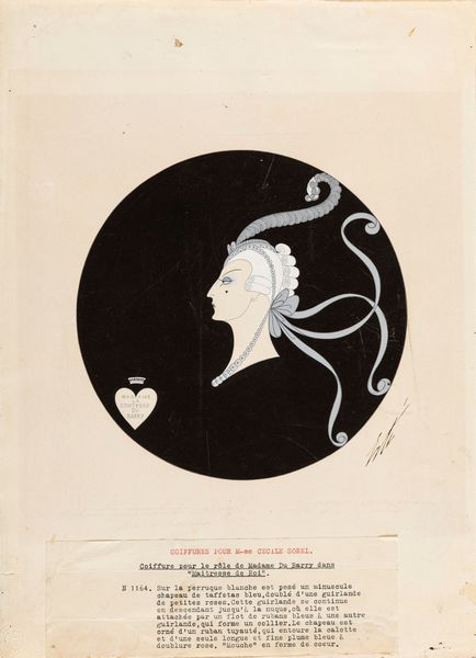 Erté (Romain de Tirtoff) : Coiffures pour le rôle de Madame Du Barry  - Asta Ert e il Paris Music Hall - Associazione Nazionale - Case d'Asta italiane