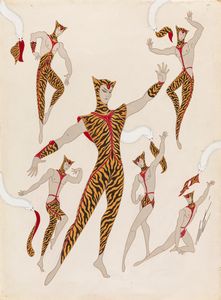 Erté (Romain de Tirtoff) - Tigre - Danceurs