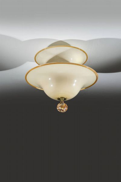 NAPOLEONE MARTINUZZI Murano (VE) 1892 - 1977 Venezia : Lampada a sospensione mod.5026  - Asta Design  - Associazione Nazionale - Case d'Asta italiane