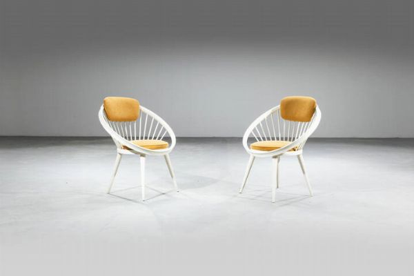 YNGVE EKSTROM : Coppia di poltrone mod. Circle Chair  - Asta Design  - Associazione Nazionale - Case d'Asta italiane