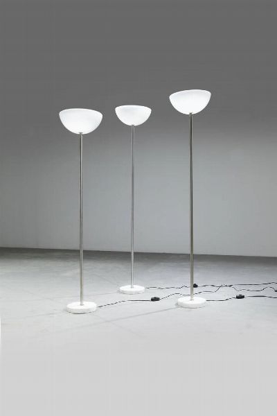 ACHILLE CASTIGLIONI : Set di tre lampade da terra mod. Papavero  - Asta Design  - Associazione Nazionale - Case d'Asta italiane