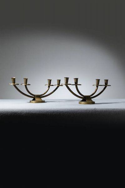 PRODUZIONE ITALIANA : Coppia di candelabri  - Asta Design  - Associazione Nazionale - Case d'Asta italiane