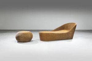 TRAVASA GIOVANNI  nello stile - Chaise Longue con tavolino