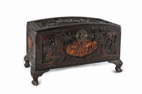 Cassa in legno intagliato, Arte Asiatica  - Asta Antiquariato: Arredi, Dipinti, Oggetti d'Arte, Arte Orientale. - Associazione Nazionale - Case d'Asta italiane