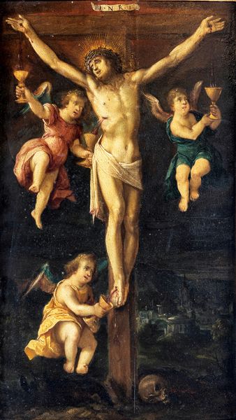 Scuola fiamminga del XVIII secolo : Crocifissione  - Asta Antiquariato: Arredi, Dipinti, Oggetti d'Arte, Arte Orientale. - Associazione Nazionale - Case d'Asta italiane